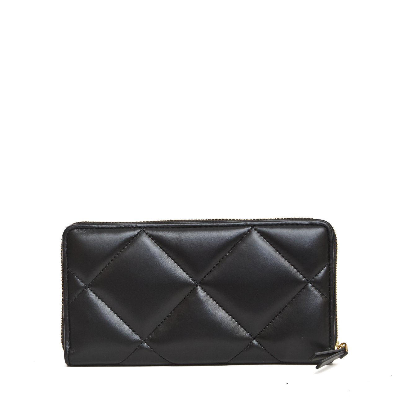 Tory Burch Kira Diamond Quilt Continental Zip Wallet Zwart