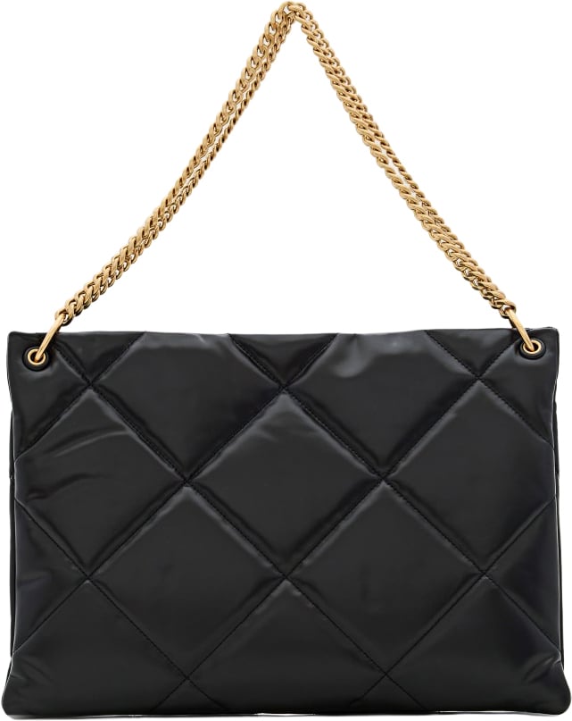Tory Burch Diamond Quilted Nappa Leather Shoulder Bag Zwart