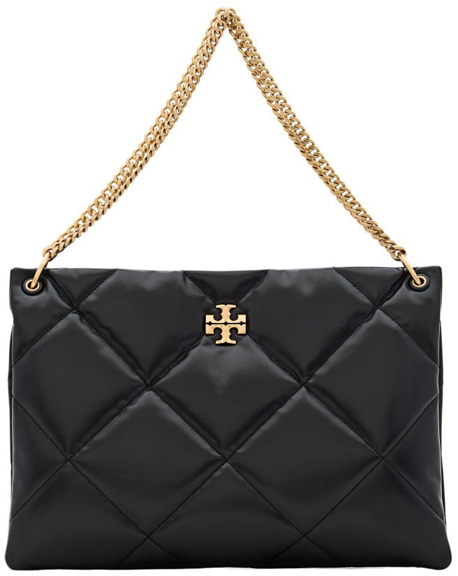 Tory Burch Diamond Quilted Nappa Leather Shoulder Bag Zwart