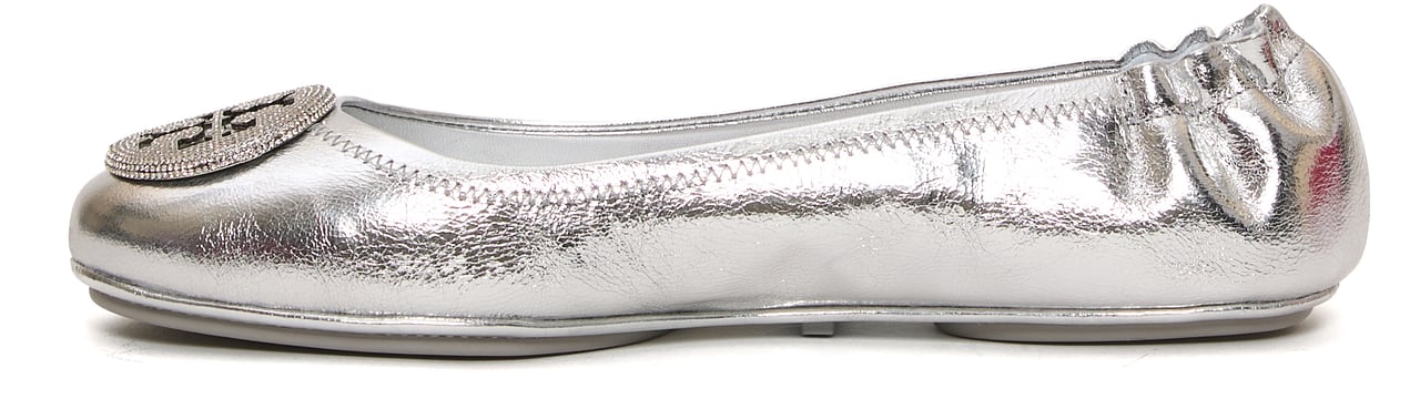 Tory Burch Minnie Travel Ballerina Argento Zilver