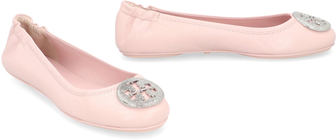 Tory Burch Minnie Travel Leather ballet flats Roze