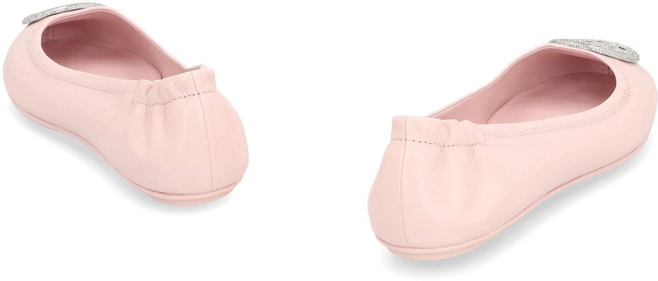 Tory Burch Minnie Travel Leather ballet flats Roze