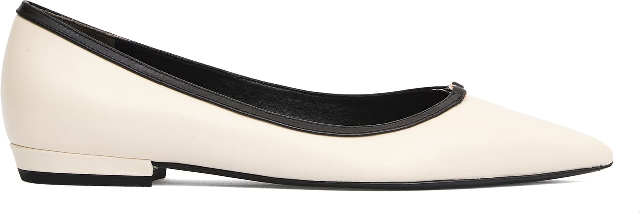 Tory Burch Ballerina A Punta Crema E Nera Wit