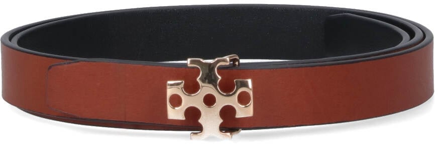 Tory Burch Reversible Logo Belt Black Zwart