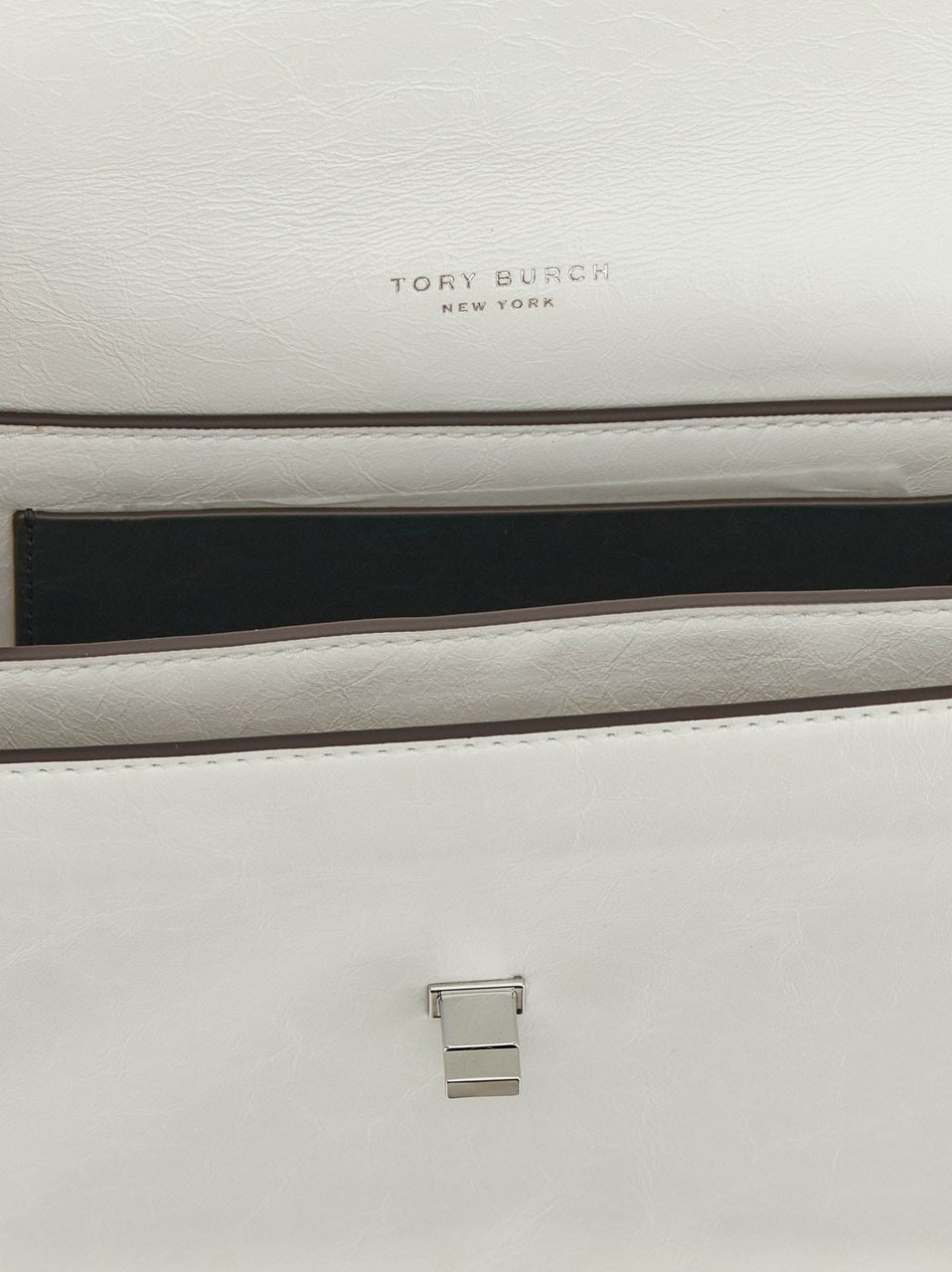 Tory Burch White Lamb Leather Shoulder Bag Wit