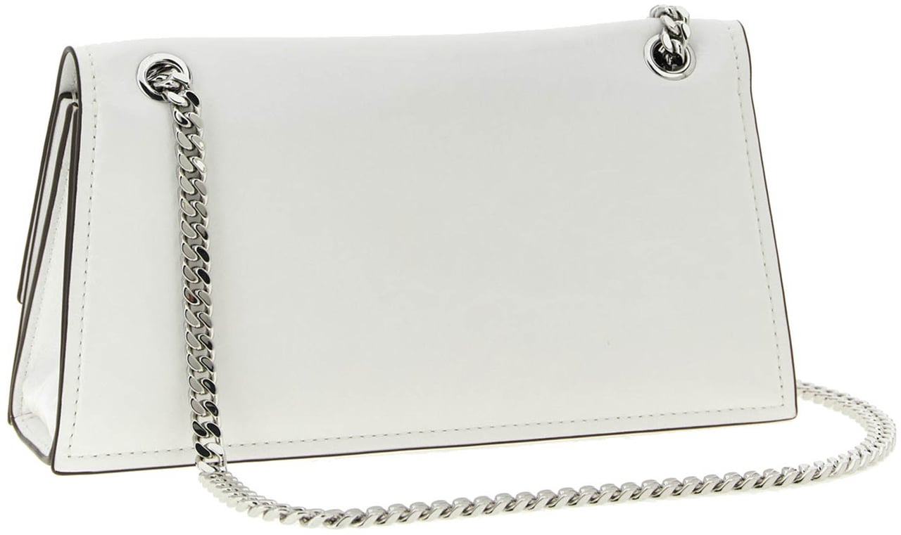 Tory Burch White Lamb Leather Shoulder Bag Wit