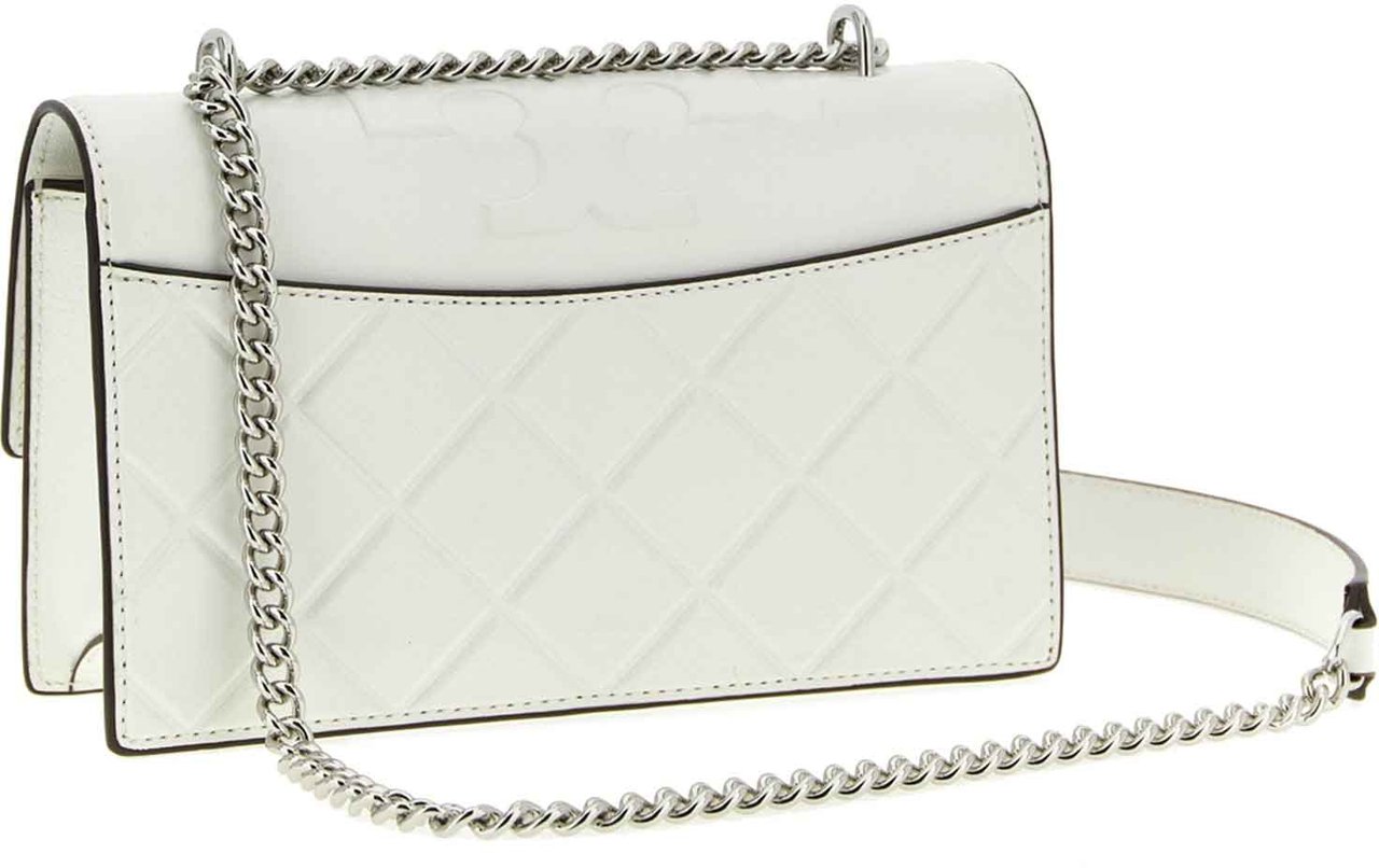 Tory Burch White Goatskin Crossbody Bag Wit