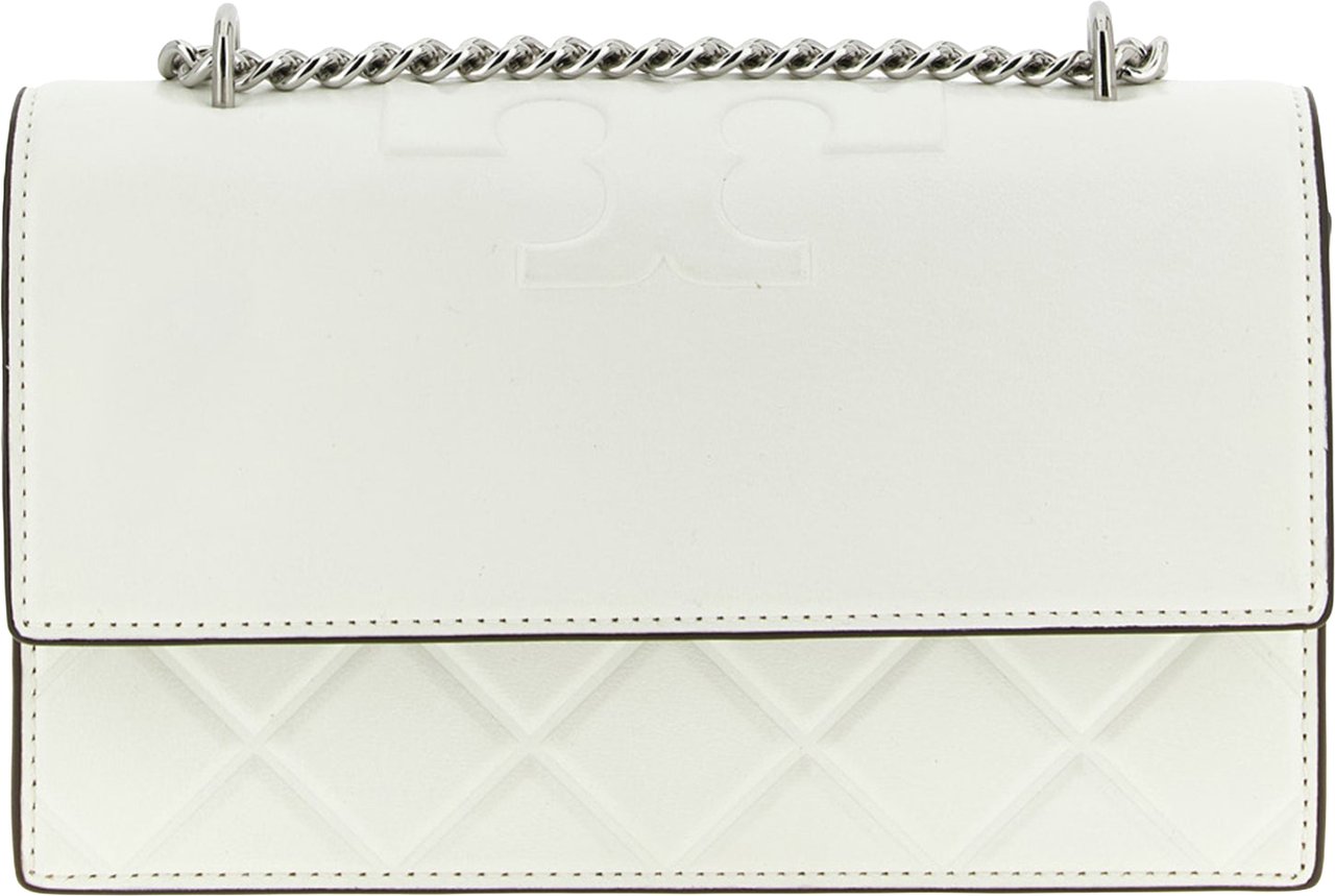 Tory Burch White Goatskin Crossbody Bag Wit