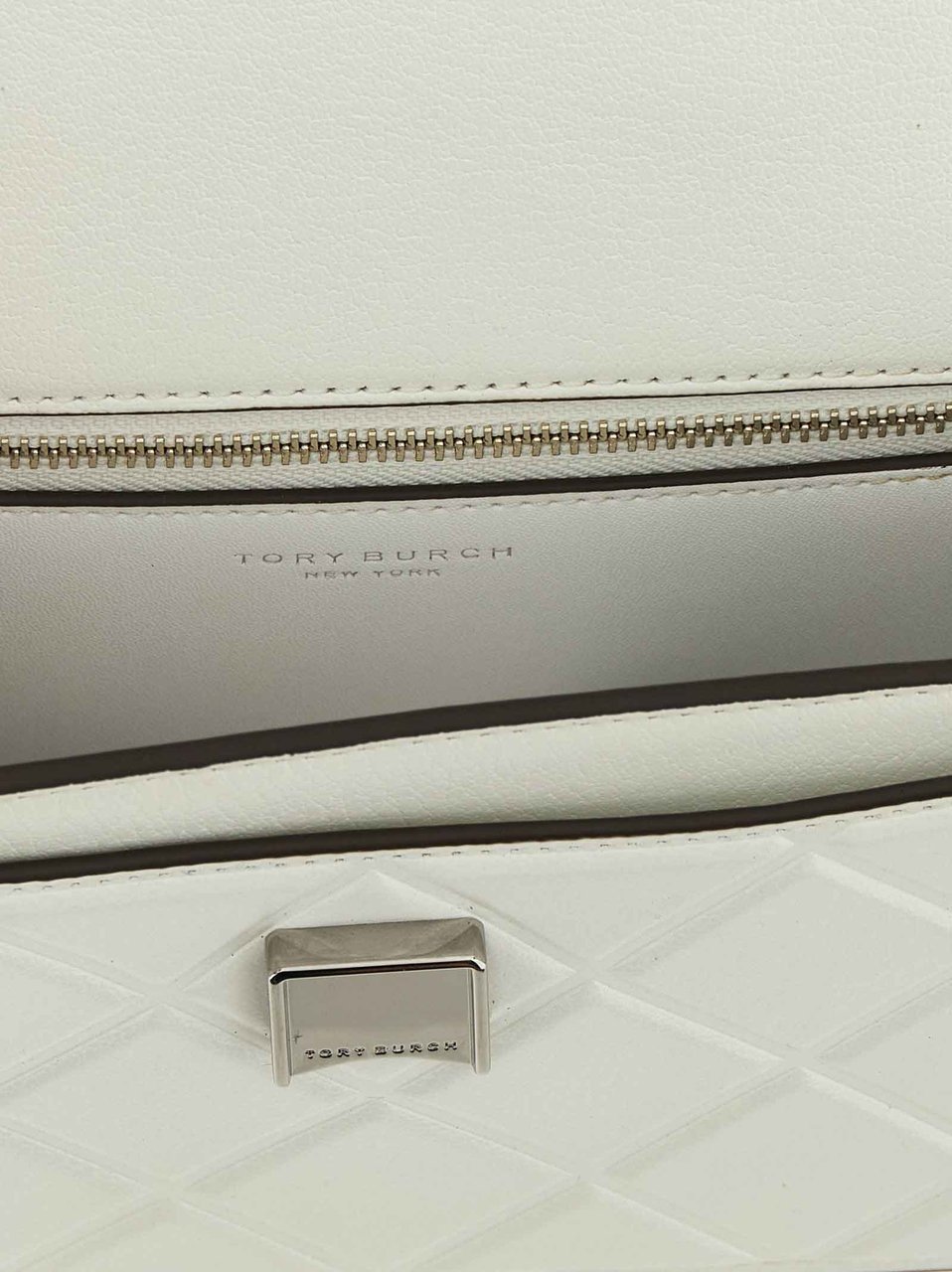 Tory Burch White Goatskin Crossbody Bag Wit