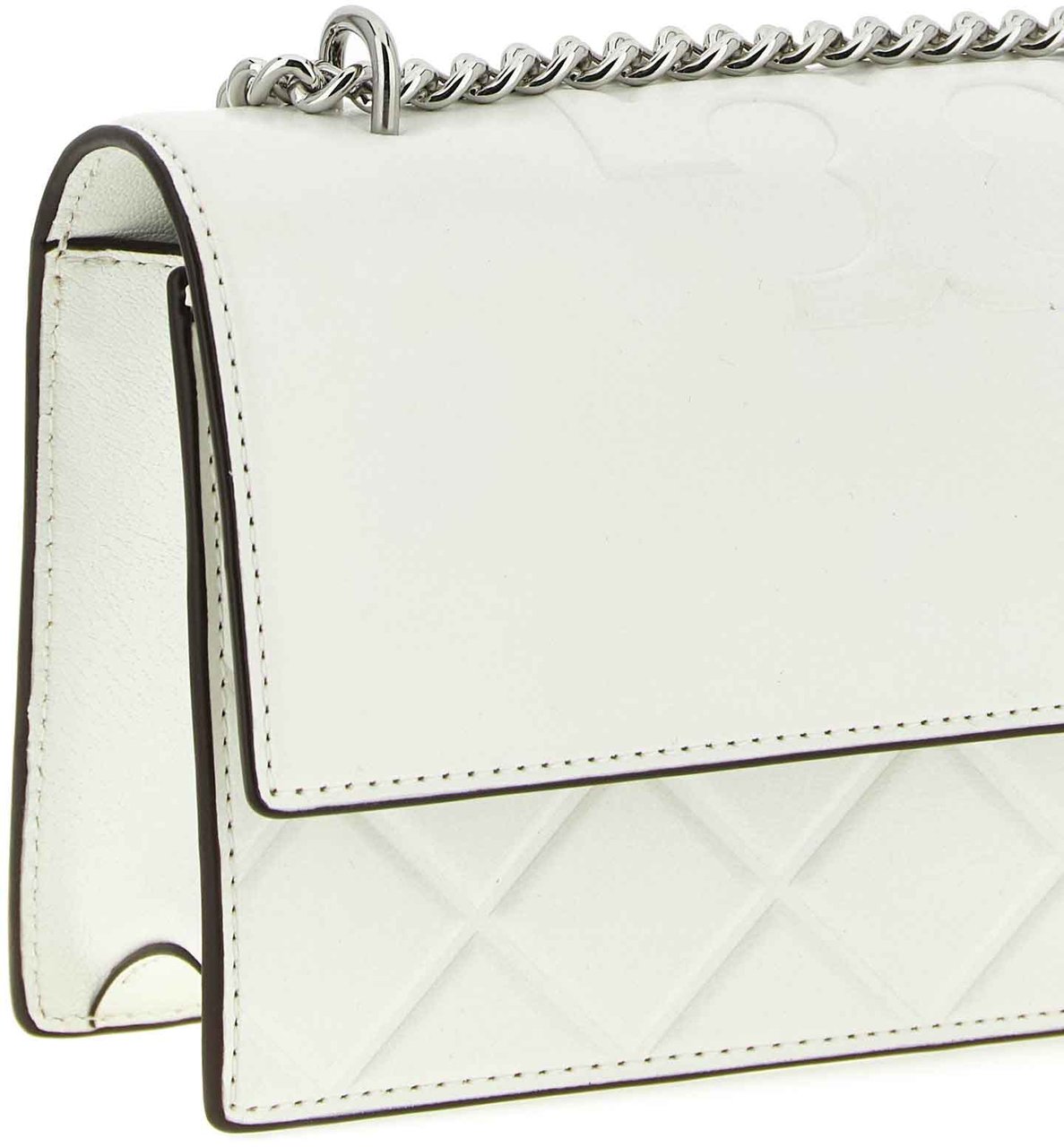 Tory Burch White Goatskin Crossbody Bag Wit