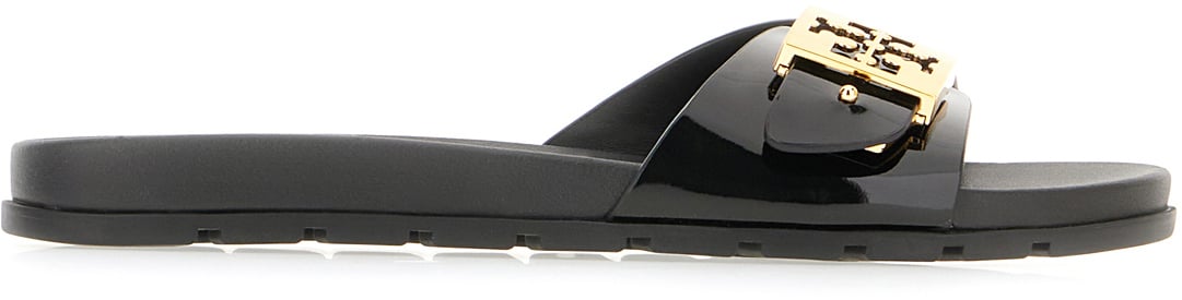 Tory Burch Tory Burch Black rubber slippers Zwart