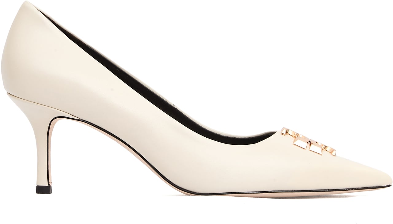 Tory Burch Eleonor Pump Pelle Beige Fibbia Oro Tacco 70mm Beige