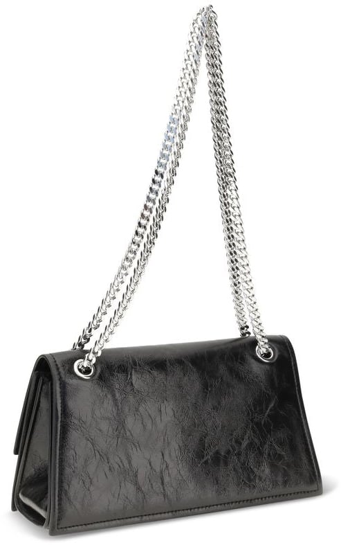 Tory Burch Black Suede Leather Shoulder Bag Zwart