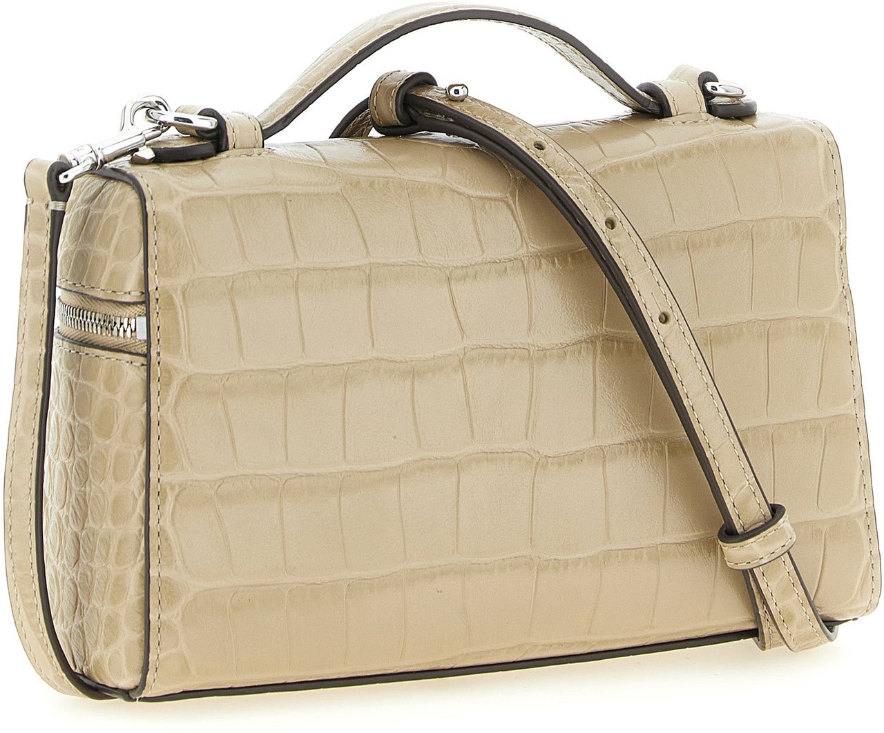 Tory Burch Beige Cowhide Shoulder Bag Zwart