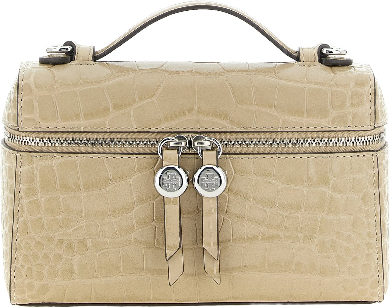 Tory Burch Beige Cowhide Shoulder Bag Zwart