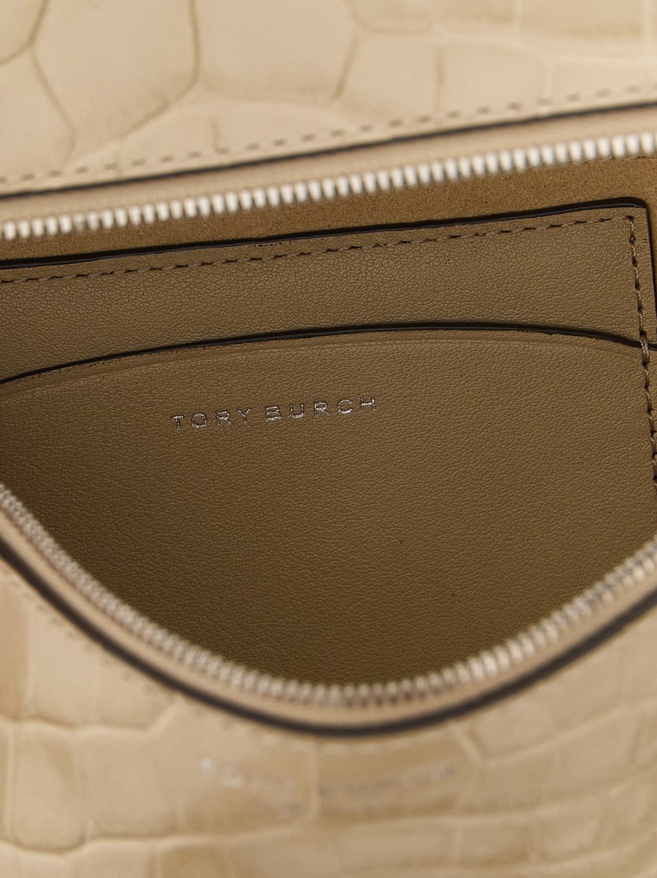Tory Burch Beige Cowhide Shoulder Bag Zwart