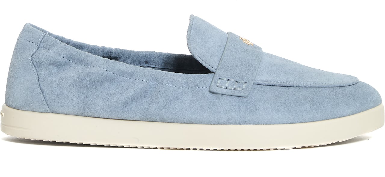 Tory Burch Mocassino Camoscio Azzurro Blauw