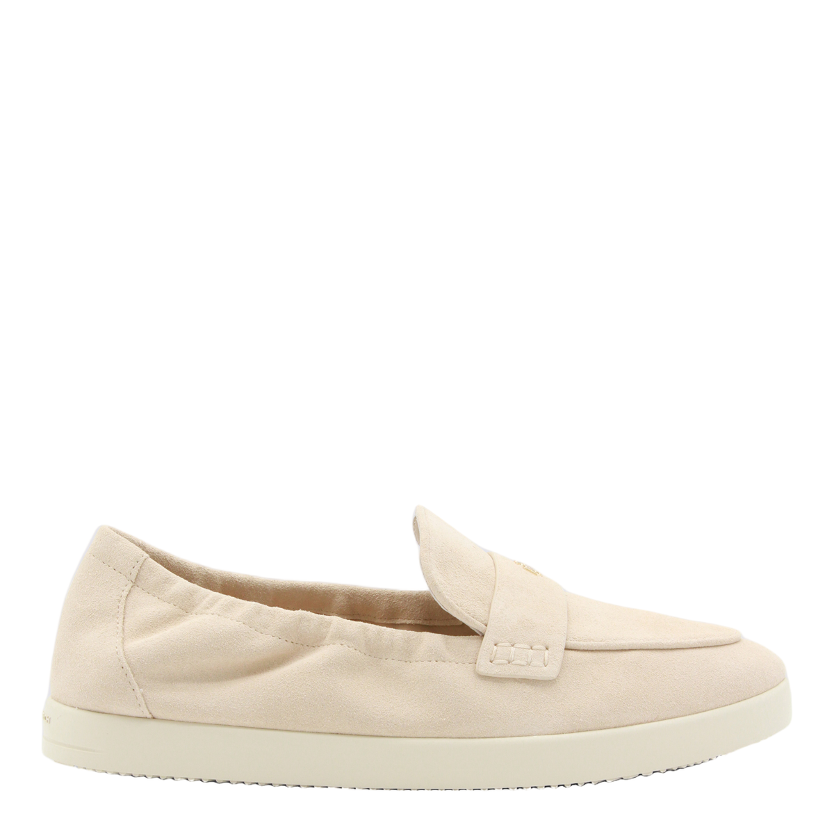 Tory Burch Suede Moccasin-Inspired Flat Shoes with Metallic Accent Neutraal