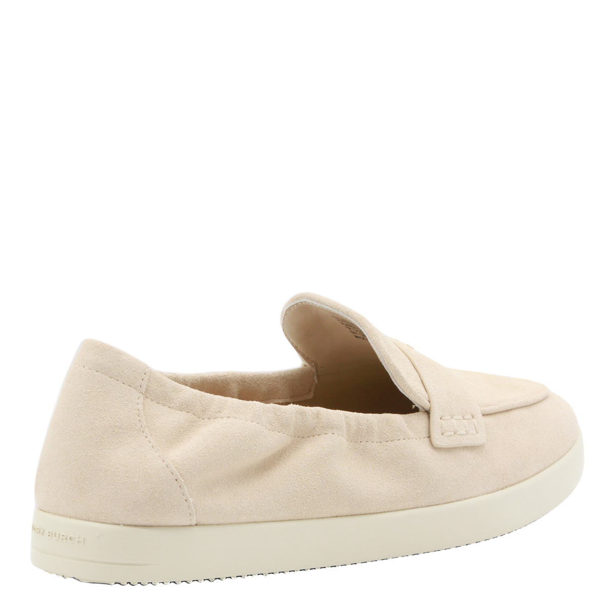 Tory Burch Suede Moccasin-Inspired Flat Shoes with Metallic Accent Neutraal