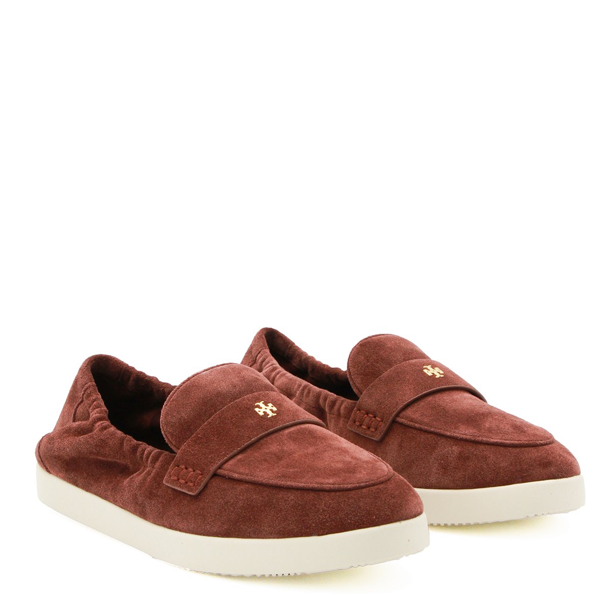 Tory Burch Cherry Suede Elasticated Loafers Rood