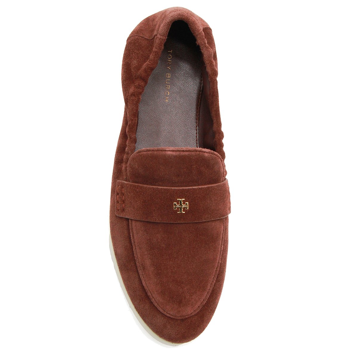 Tory Burch Cherry Suede Elasticated Loafers Rood