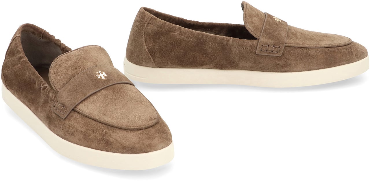 Tory Burch Ballerina suede loafers Groen