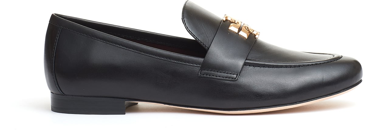 Tory Burch Mocassino Eleanor Pelle Nera Logo Zwart