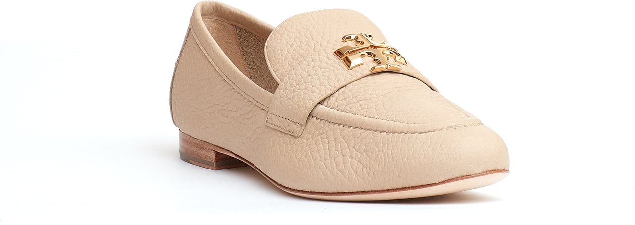 Tory Burch Mocassino Eleanor Pelle Beige Logo Beige