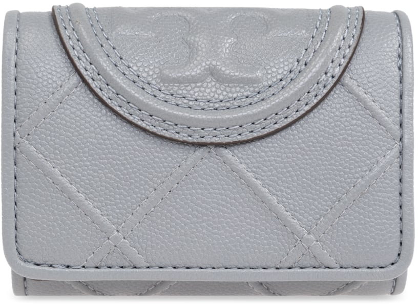Tory Burch Fleming Soft Logo Wallet Grijs