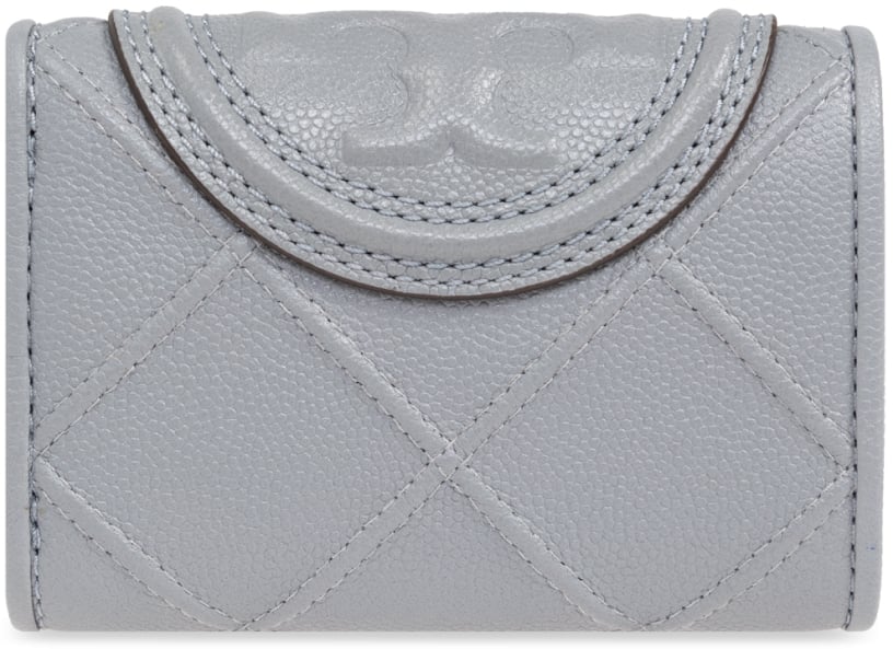 Tory Burch Fleming Soft Logo Wallet Grijs