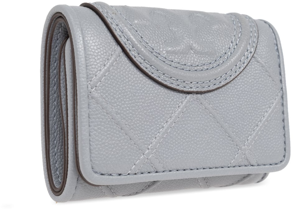 Tory Burch Fleming Soft Logo Wallet Grijs