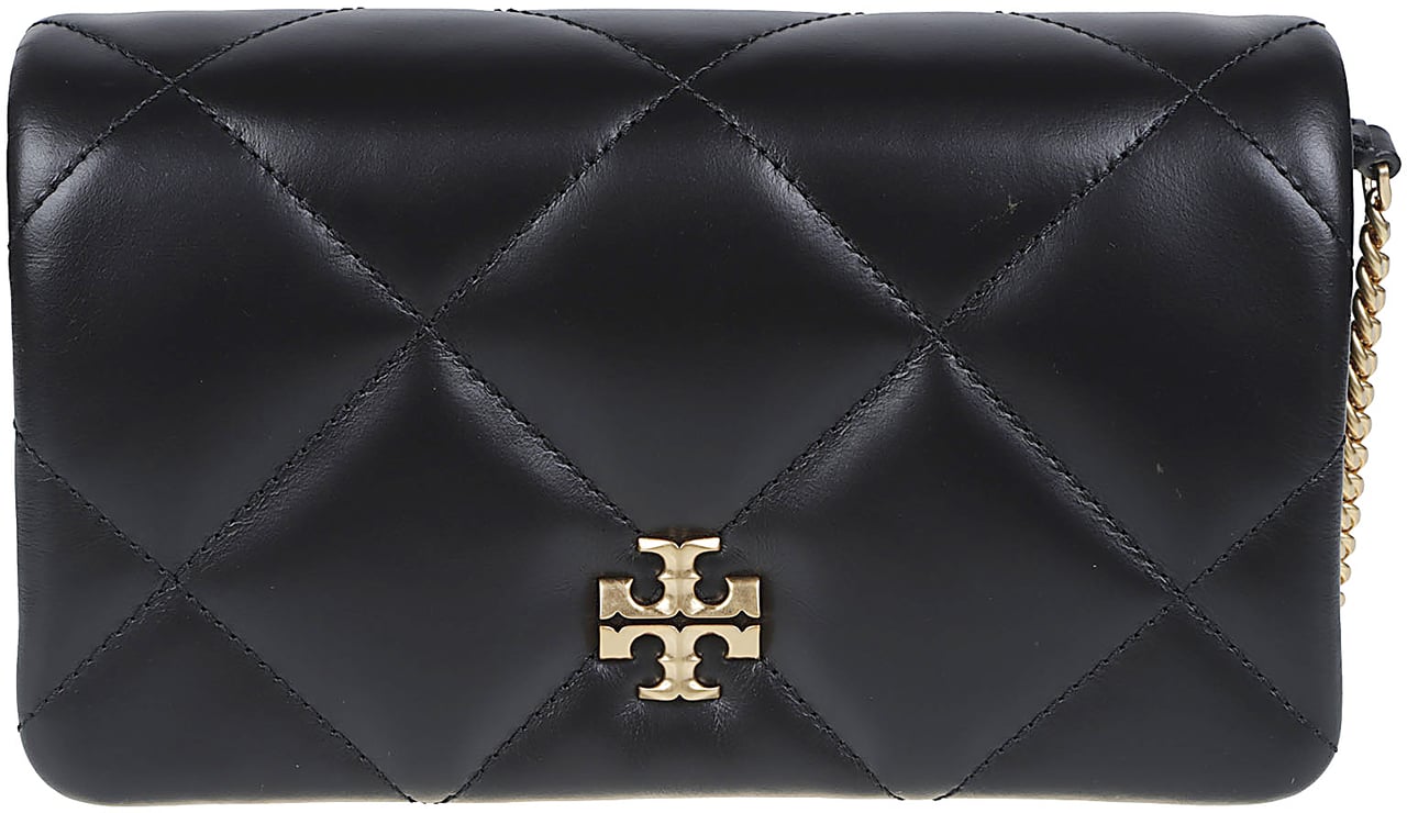 Tory Burch Kira Diamond Quilt Chain Wallet Black Zwart