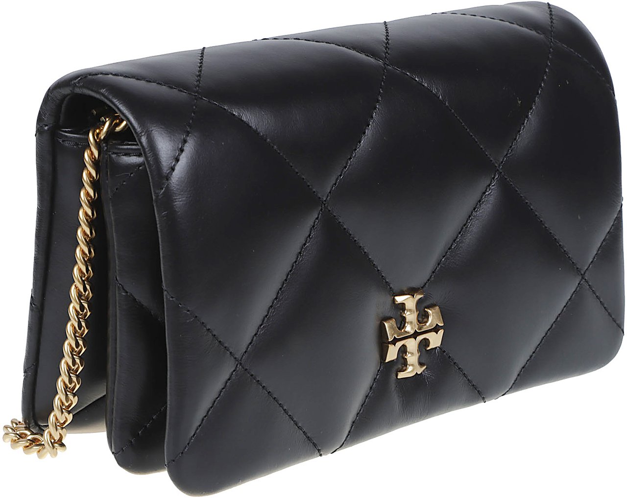 Tory Burch Kira Diamond Quilt Chain Wallet Black Zwart