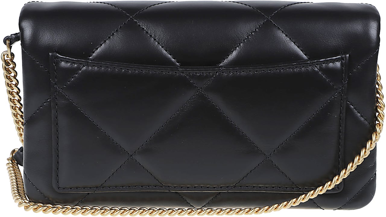 Tory Burch Kira Diamond Quilt Chain Wallet Black Zwart