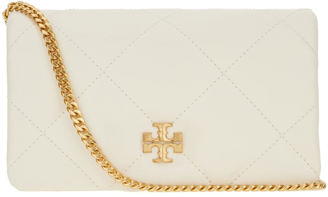 Tory Burch Tory Burch Ivory nappa leather Kira crossbody bag Neutraal