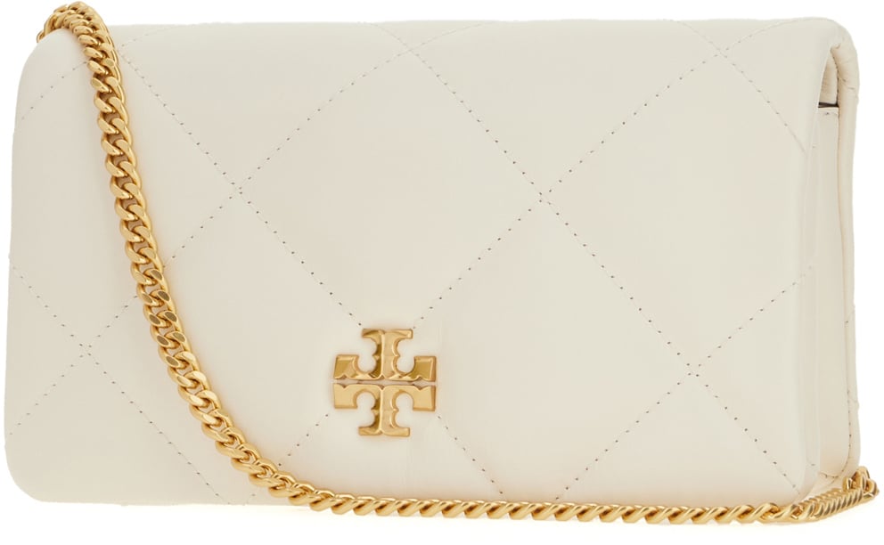 Tory Burch Tory Burch Ivory nappa leather Kira crossbody bag Neutraal
