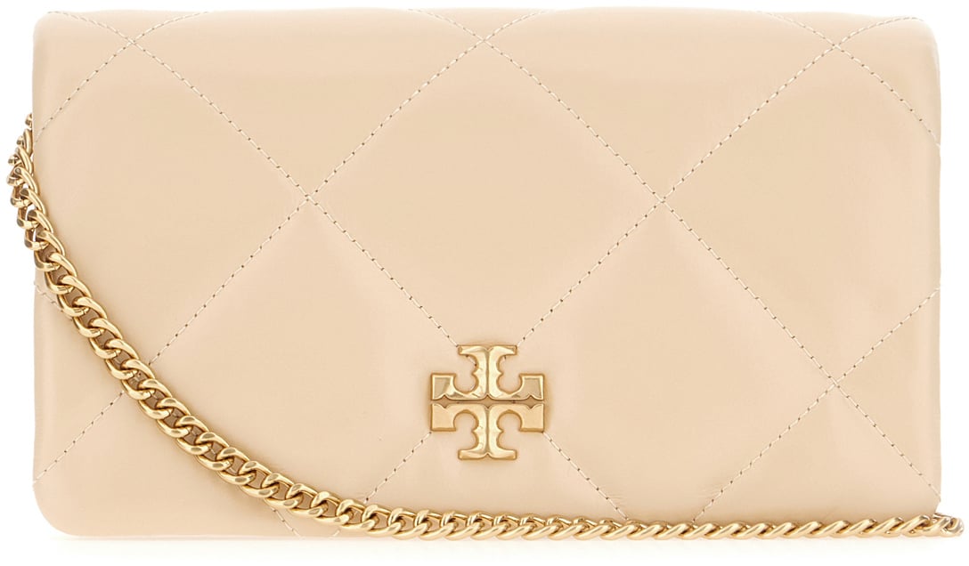 Tory Burch Tory Burch Cream nappa leather Kira crossbody bag Geel