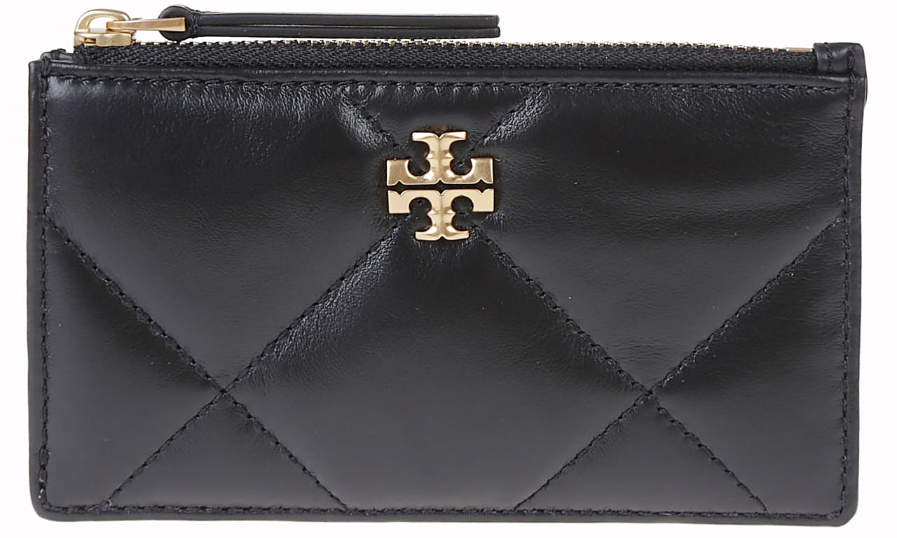 Tory Burch Kira Diamond Zip Card Case Black Zwart