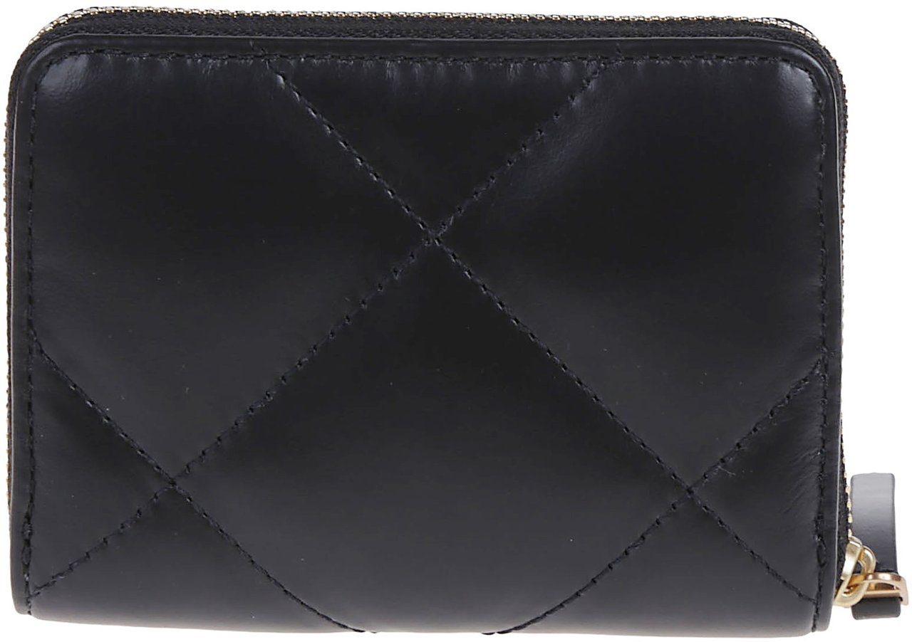 Tory Burch Kira Small Diamond Quilt Zip Around Wallet Black Zwart