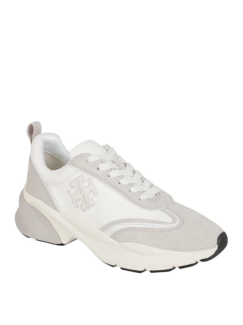 Tory Burch Refined Sneakers With Artful Suede Wit