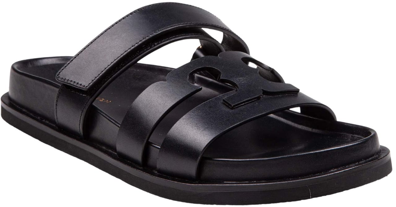 Tory Burch Tory burch slide ines sport double t in leather color black Zwart