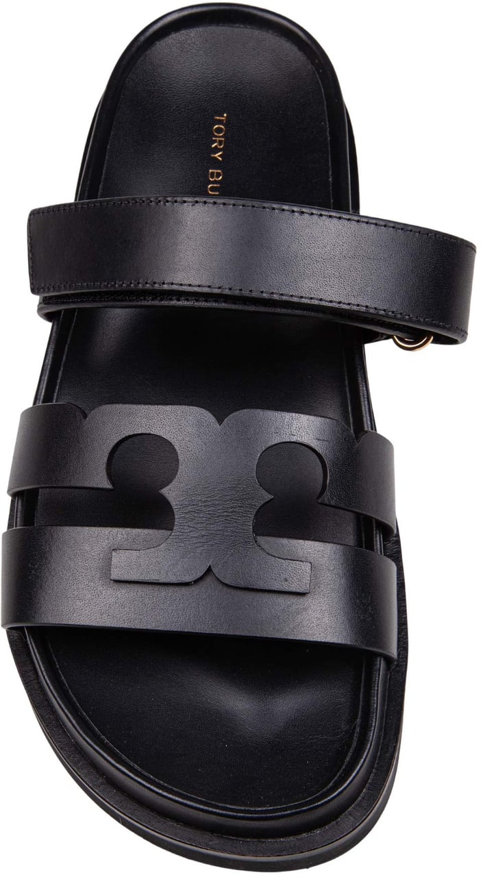 Tory Burch Tory burch slide ines sport double t in leather color black Zwart