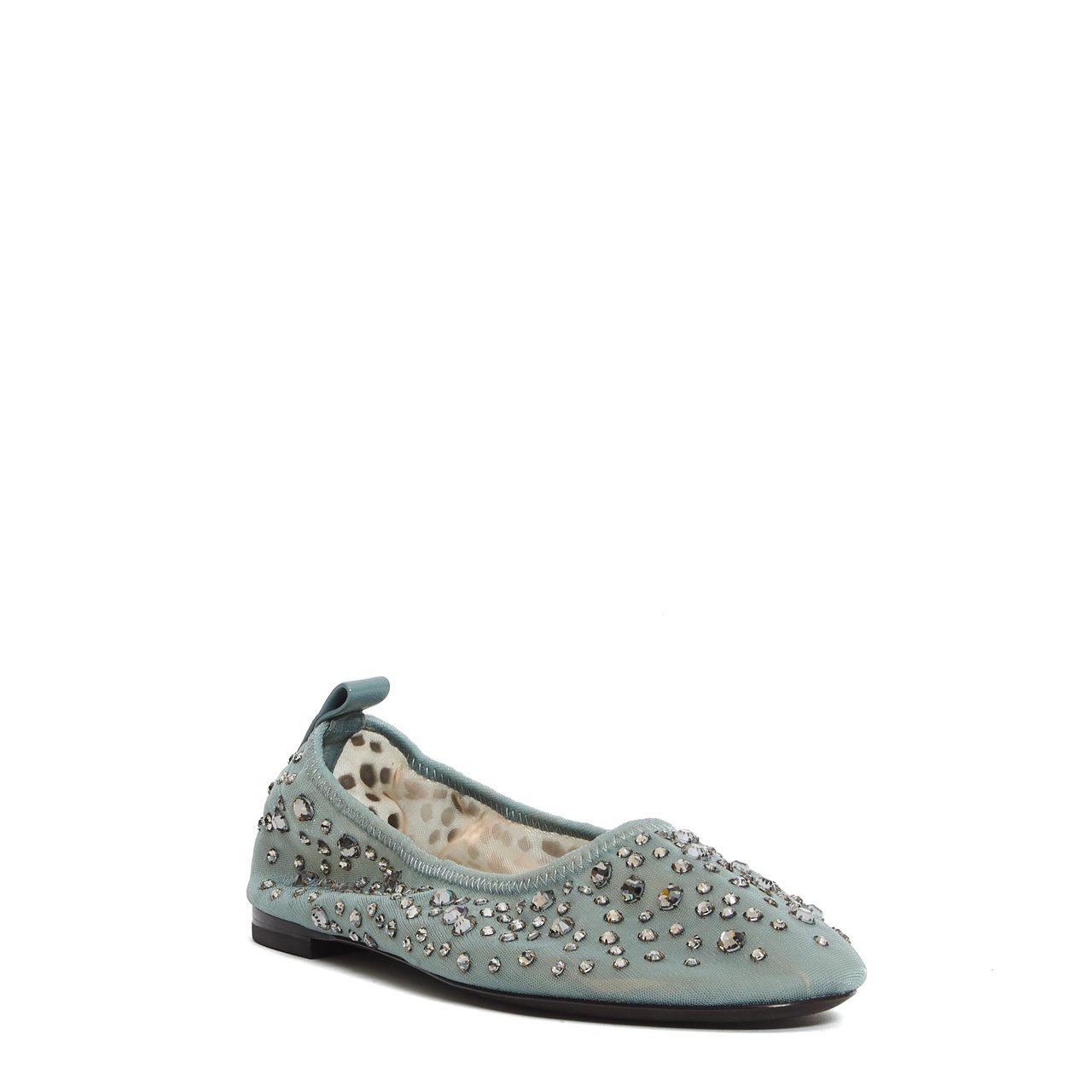 Tory Burch Ballerina Rete Azzurra Con Strass Blauw