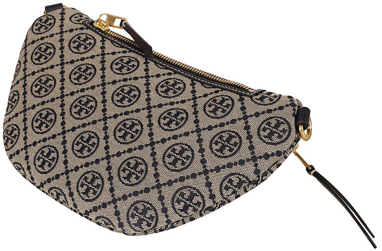 Tory Burch Rounded Shoulder Bag With Distinctive Pattern Grijs