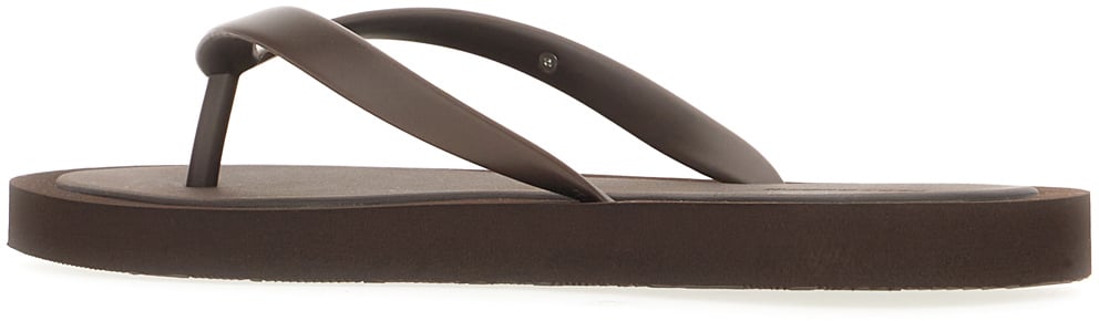 Tory Burch Dark brown rubber Kira thong slippers Bruin