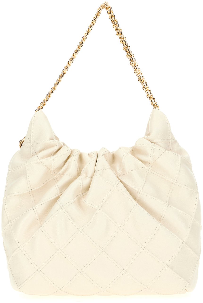 Tory Burch Tory Burch Ivory nappa leather mini Fleming bucket bag Neutraal