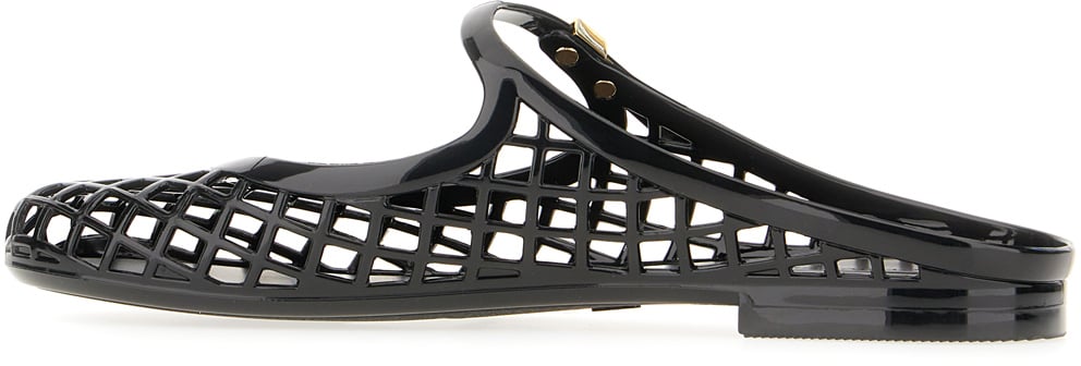 Tory Burch Tory Burch Black polyurethane ballerinas Zwart