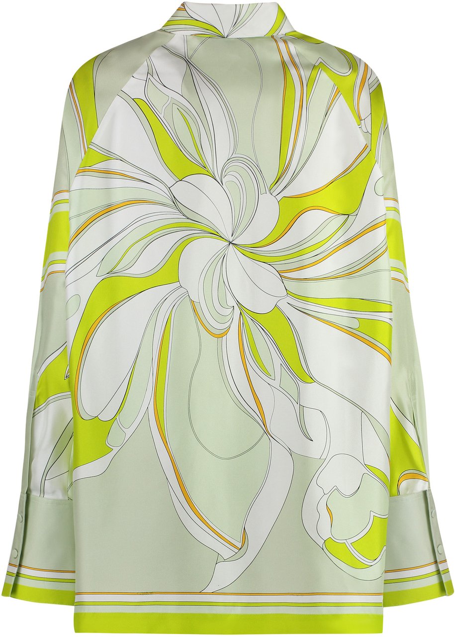 Tory Burch Printed silk shirt Groen