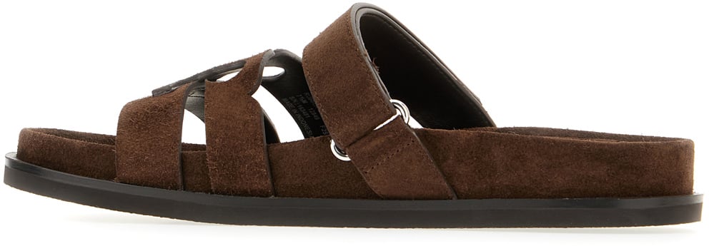 Tory Burch Tory Burch Chocolate suede Ines sandals Bruin