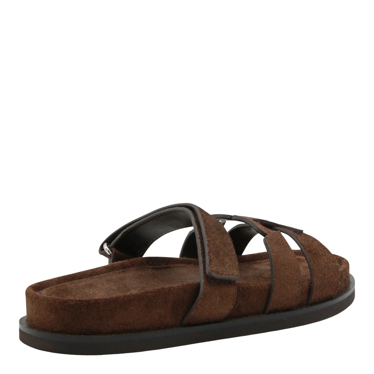 Tory Burch Brown Suede Sandals with Cut-out Design Zwart